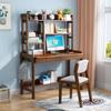 Escritorio de Madera Maciza con Estantería Combinada Escritorio para Computadora Moderno Simple Nórdico Madera Maciza Completa Mesa de Estudio Elevable para Niños