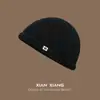 Gorras de Moda para Hombre con Parches Pequeños, Gorros de Lana Tejida para Mujer, Gorros Beanie Cálidos y Engrosados para Otoño e Invierno, Gorros de Hip-Hop de Moda, Gorros Turbante