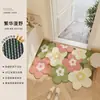 Felpudo de entrada de forma irregular con estampado floral rústico, felpudo de bucle de seda cortable, felpudo para entrada que quita el polvo y antideslizante