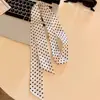 Bufanda Larga de Seda de Lunares para Mujer, Estilo Y2K Primavera y Verano, Bufanda Decorativa Versátil de Moda para el Cuello con un Toque de Lujo