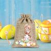 Bolsa con cordón de lino especial transfronterizo de Amazon, bolsa de regalo de Pascua, bolsa con cordón de Pascua de conejo, personalización