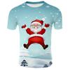 2021 Europa y Estados Unidos transfronterizo nuevo suéter de manga corta con estampado navideño 3D para niños, cuello alto, camiseta superior divertida para hombre
