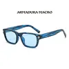 Gafas de Sol Cuadradas con Patrón Azul Nuevo 2026 para Hombres y Mujeres, Gafas de Sol de Moda con Protección Solar y Anti-UV con un Toque de Lujo 3983