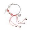 Novo Pulseira de Miçangas com Borboleta e Lótus com Pingente de Borla Feminina Luxo Leve Sensação de Alto Padrão Super Fada Pequena Clara Fina Meio Pulseira Pulseira