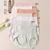 Ropa Interior Femenina Dulce de Color Sólido, Entrepierna Antibacteriana, Alta Elasticidad, Bragas Sin Costuras, Cómodas Panties de Talle Alto para Tallas Grandes