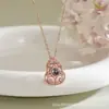 Colar de Projeção Transfronteiriço 100 Línguas Eu Te Amo Pingente de Cabacinha Recortado Corrente de Clavícula Elegante Simples da Moda Feminina