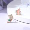 Nuevos Pendientes Originales See You Butterfly de Plata de Ley s925 para Mujer, Pendientes Sencillos Dulces Asimétricos Micro-incrustados de Lujo Ligero