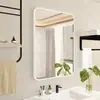 Pegatina de Pared Espejo Autoadhesiva Lavabo Baño Inodoro Espejo de Maquillaje Tocador de Pared Colgante de Pared Espejo de Baño