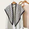 Lenço triangular de seda twill, acessório de vestuário, cinto de seda com estampa paisley dupla face, lenço de seda versátil em formato de losango para mulheres, lenço de cabeça
