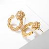 RAKOL Estilo Japonés y Coreano Estilo Fresco Creativo Pendientes de Flores Collar Set de Dos Piezas de Lujo Ligero Micro Zircón para Mujer