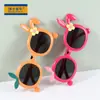 2025 Nuevo Estilo Niños Niñas Orejas de Conejo Lindas Dibujos Animados Moda Elegante Forma Cóncava Protección Solar Gafas de Sol Jc1878