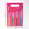 Conjunto de Facas Descascador de Frutas com Ventosa Dupla Face e Cabo Colorido Conjunto de Faca de Cozinha e Tábua de Corte Conjunto de Facas para Comida de Bebê Conjunto de 6 Peças
