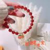 Pulsera Pequeña de Melocotón de Cobre para Mujer Pulsera de Citrino Imitación para Mujer Diseño de Nicho Ins Estilo Chino Nuevo Simple