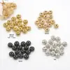 Cuentas espaciadoras tradicionales de color dorado que conservan su color, cuentas de tubo recto, cuentas con forma de corazón, cuentas espaciadoras tipo platillo volador, cuentas planas con patrón de espiral, joyería de cuentas para manualidades