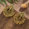 Pendientes de estilo étnico de gran venta transfronteriza entre Europa y América, pendientes vintage bohemios con borlas de campana, pendientes creativos de pavo real