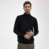 Suéter Masculino Cor Sólida Malha Outono Inverno Novo Suéter Roupa de Baixo Gola Alta Pulôver Camada Base Suéter de Gola Alta