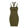 Americano 2025 Nuevo Verano Caliente Vestido Halter de 2 Piezas para Mujer Estilo Europeo y Americano Color Puro Corte Ajustado Falda Corta Ceñida a las Caderas