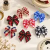 Em estoque vendas diretas Natal gravata borboleta xadrez escocês acessórios fita tecida fita DIY joias acessórios de vestuário lingerie