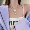 Collar de Acero de Titanio con Corazón de Amor de Moda que No se Desvanece para Mujer Diseño de Joyería Nicho de Verano Colgante Cadena Clavicular de Alta Gama Venta al por Mayor