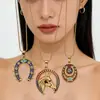 Collar de Acero Inoxidable Dorado Estilo Europeo y Americano Colgante en Forma de U Herradura Goteo de Aceite Cadena de Clavícula de Oro de 18 Quilates Joyería Transfronteriza Que No Se Desvanece