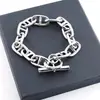 Pulseira de Nariz para Homens e Mulheres, Pulseira Vintage Resistente com Fecho OT Banhada a Prata, Colar Joia Personalizado de Influenciador Transfronteiriço do Aliexpress