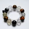 Pulsera de Cristal Ojo de Tigre Amarillo Natural Abundante Riqueza para Mujeres, Pulsera Versátil de Cristal Blanco Cristal de Limón al por Mayor