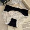 Comercio Exterior Transfronterizo Estilo Popular Sexy Satín Empalme Encaje Ropa Interior Femenina Satín Transpirable Dulce Moño Calzones
