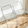Silla de comedor transparente minimalista de aleación de hierro metálico para vivienda de alquiler, fotografía, dormitorio, hogar estilo ins, silla estilo industrial