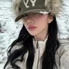 Gorra Bordada Nueva Letra Yy para Otoño e Invierno, Antipeluche, Informal, Felpa, Protección para Orejas, Pana, Engrosada, Gorra de Béisbol