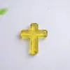 Adorno de Cruz de Cristal Natural Relleno de Resina Decoración de Escritorio Cruz de Yoga Epoxi con Piedra Triturada Hecho a Mano
