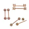 Fornecimento direto transfronteiriço de cabeça de zircão fosca haste reta anel rolante lama bola rolante anel 1.6x 16mm haste Amazônia