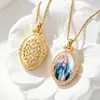 Pingente de latão esmaltado com padrões personalizáveis, elementos de estilo estrangeiro, unissex, pingente cultural e criativo versátil, pingente de concha thangka