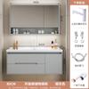 Nuevo Estilo Panel de Puerta de Roble Mesa de Lavado Combinación Lavabo Lavabo para Baño Crema Gabinete de Baño Integrado Lavabo