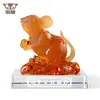 Shengjian esmalte colorido Artesanato de Cristal Animal do Zodíaco rato enfeites de empresa para atrair riqueza para o tesouro presentes comerciais à vista atacado