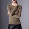 Ropa de Primera Línea para Mujer Lista para Usar Cuello Redondo Dobladillo Enrollado Capa Base Primavera y Otoño Tejido Capa Interior Lana Fina Versátil Temperatura Superior