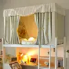 Cama litera de dormitorio estilo encaje para estudiante, cremallera universal, floral fresco, anti-mosquitos, cama individual retráctil, oscurecimiento