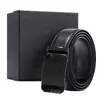 Cinturón de Cuero Personalizado para Hombre de Cuero Genuino Hebilla Automática Cinturón de Cintura de Piel de Vaca Logo Impreso a Color Regalo de Negocios Hebilla de Trinquete Cinturón de Cuero de Primera Capa para Hombre