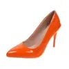 Zapatos Casuales de Tacón de Aguja Talla Grande Transfronterizos para Mujer Primavera y Otoño 2024 Nuevo Charol Moda Tacones Altos Mujer
