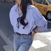 2026 Nuevo Estilo Chic Coreano Primavera Temprana y Otoño Estilo Coreano Simple Rayas Holgada Manga Larga Camisa para Mujer