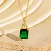 Collar Cuadrado de Circonita de Color para Mujer, Diseño Creativo, Cadena de Suéter de Alta Gama, Venta al por Mayor, Artículo Más Vendido en Amazon, Estilo de Lujo Ligero
