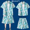 Camisa de Praia da Ilha de Hainan Terno Masculino Sanya Viagem Havaí Tamanho Grande Camisa Floral Shorts Estampados Masculinos