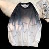 Suéter de cuello redondo con degradado de color para hombre, jersey de manga larga de otoño, camisa de fondo, top informal y elegante para jóvenes, ropa interior holgada