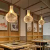 Lámpara de araña de jaula de pájaros de madera vintage estilo japonés transfronteriza, creativa para restaurante, comedor rústico, lámpara de tatami, iluminación de Zhongshan en stock