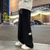 Pantalones de pana americanos para hombre Otoño e Invierno con forro polar Engrosados Dagging Sueltos Rectos Pierna Ancha Pantalones Casuales Modernos