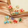 Acero Inoxidable 18K Mariposa Incrustada con Piedras Preciosas Sol Corazón Colgante DIY Moda Collar Pulsera Accesorios de Ropa Transfronterizo