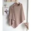 Nuevo Suéter Botones Chal Grande Otoño/Invierno 2026 para Mujer, Capa Irregular, Poncho Holgado, Ropa de Abrigo de Alta Gama