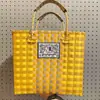 Bolsa Tejida a Mano Tailandesa Gran Capacidad Cesta de Verduras DIY Bolsa de Playa Bolso de Recuerdo Bolsa de Regalo Navideño