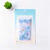Bolsa Transparente con Cierre de Cremallera Azul y Rosa Degradado Estilo Celebridad de Internet Ins Bolsa de Almacenamiento para Accesorios de Ropa Bolsa de Embalaje Sellada a Prueba de Humedad