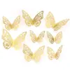 Simulação 3D de borboleta tridimensional oca borboleta parede sala de estar decoração acessórios de decoração para casa faça você mesmo