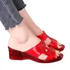 Sandalias de Plástico Jelly Transparentes de Tacón Alto y Plataforma Gruesa para Verano para Mujer, Zapatillas de Tacón Medio de Moda Suaves para Madre